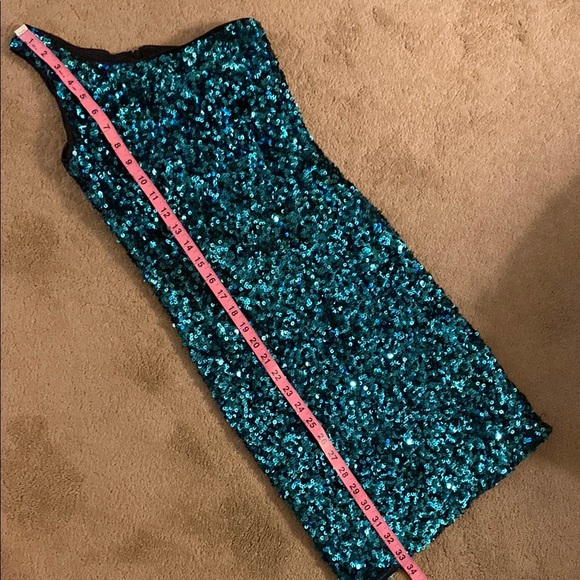 LULUS “JUST TONIGHT” TEAL SEQUIN BODYCON ONE SHOULDER‎ DRESS XS - Picture 7 of 10